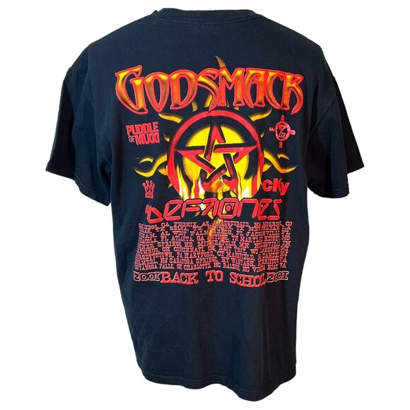 2001 Godsmack Back To School Tour T-Shirt Deftones Size XL Cut Tag Rock Band Tee - Picture 6 of 7